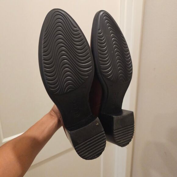 Ecco Shape 35 Sartorelle Brown Leather Ankle Boots Size 9-9.5 - Picture 7 of 8